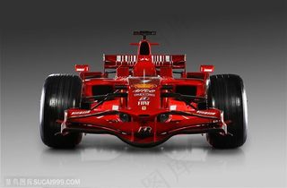 豪华跑车-红色法拉利赛车正面