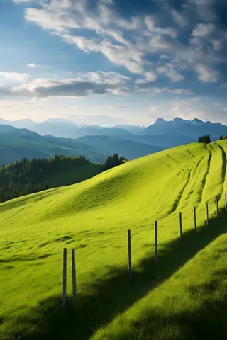 绿色山脉树林云层摄影