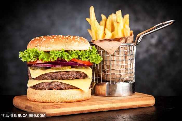 美味的超级汉堡食物高清图片
