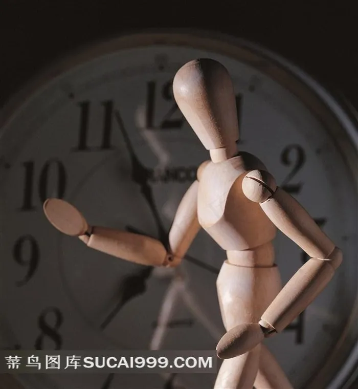 唯美钟表和木偶素材图片