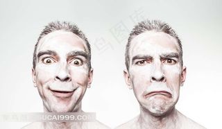 欧美搞怪中年男涂白粉脸