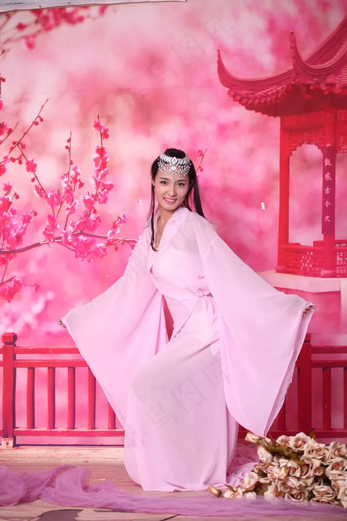 粉色古装图片唯美