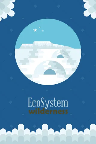 自然风景动物植物扁平矢量插画