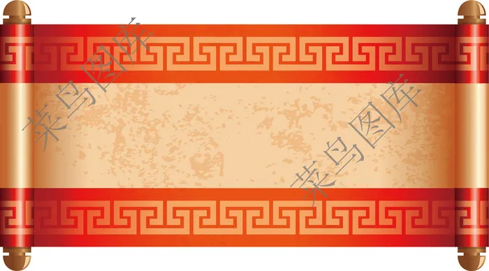 卷轴高清图psd模版下载