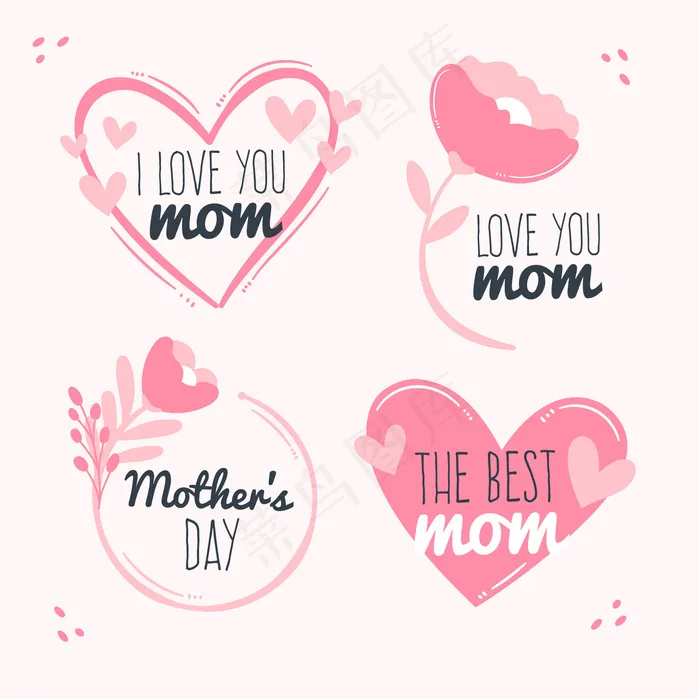 母亲节节日快乐  ai矢量模版下载