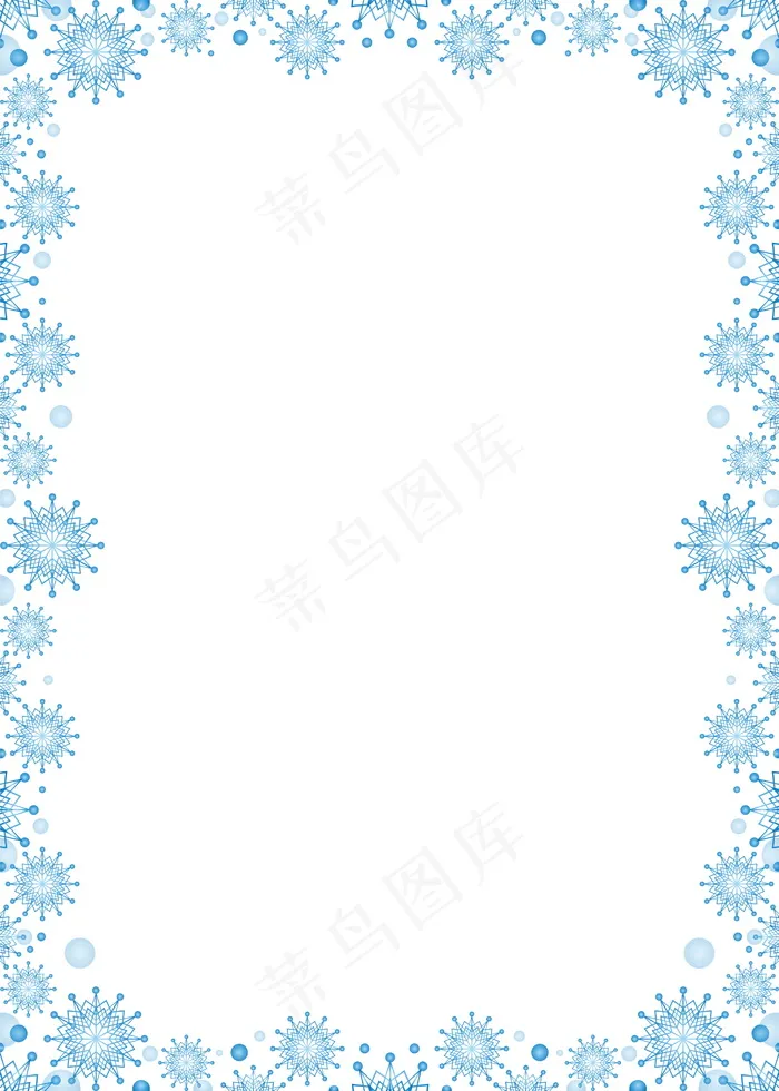 蓝色雪花边框背景图片