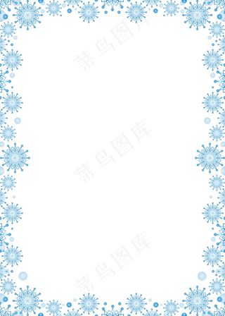 蓝色雪花边框背景图片