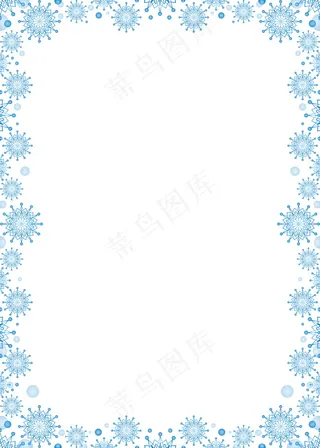 蓝色雪花边框背景图片