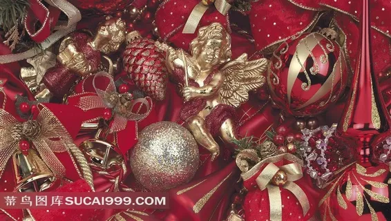 红色圣诞节装饰物品