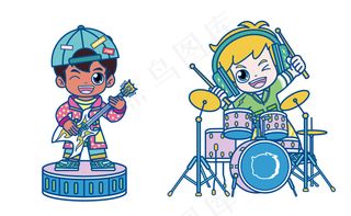 海尔兄弟IP音乐形象-矢量可编辑文件