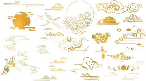 金色中秋元素