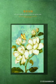 蝶恋花唯美复古装饰画