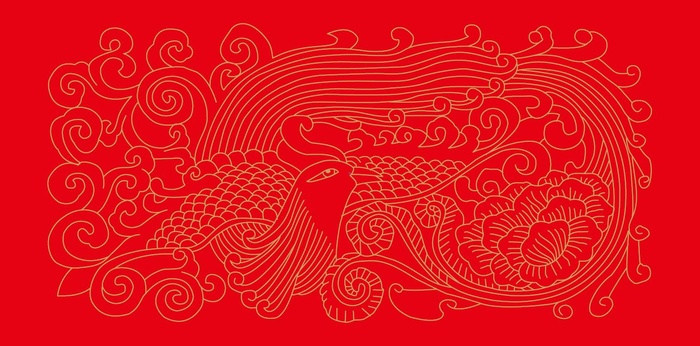 仙凤花纹矢量图ai矢量模版下载