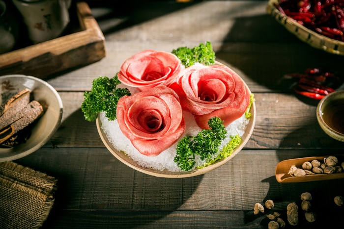 火锅菜品配菜肥牛牛肉卷涮牛肉雪花牛肉