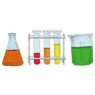 玻璃试管卡通烧杯简笔画少儿兴趣班素材