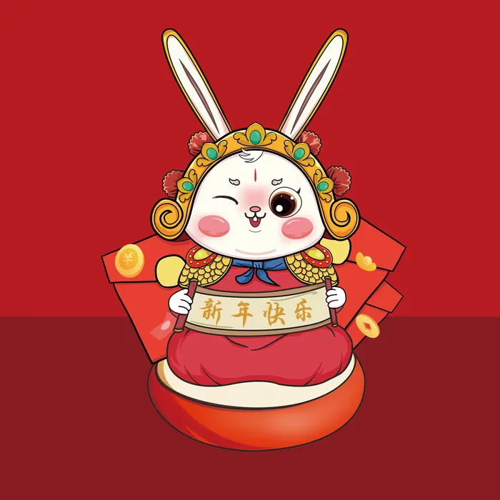 兔子插画2psd模版下载