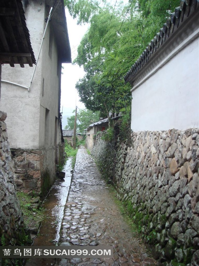 古朴小巷碎石小路图片