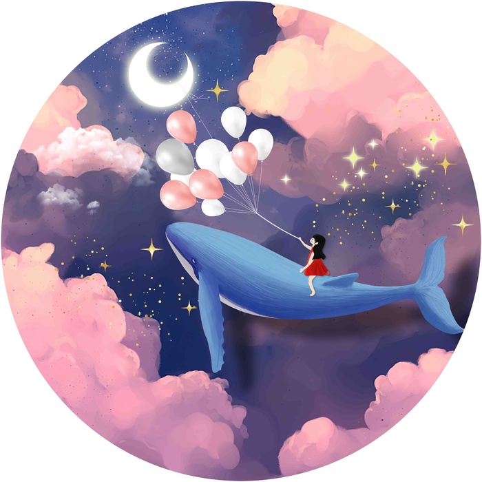  圆形儿童房装饰画