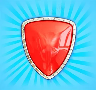 红色质感金属边框盾牌高清图片