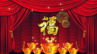 金钱财宝红色背景