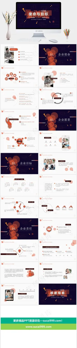 蓝色营销PPT模板预览图