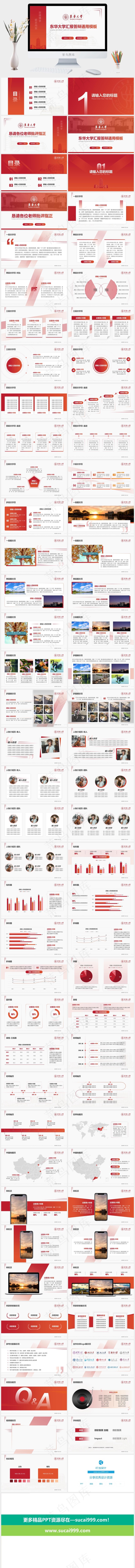 东华大学毕业论文答辩通用PPT模板