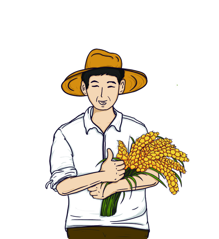 五一劳动节农民卡通人物插画