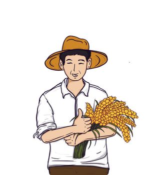 五一劳动节农民卡通人物插画