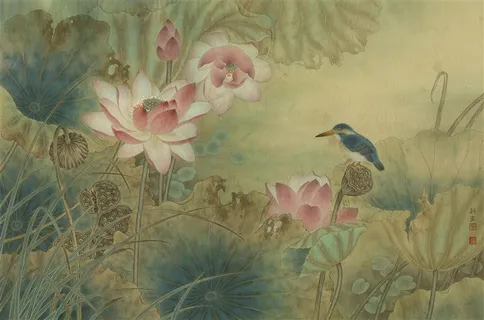 李科宏静听荷声不知秋国画图片 李科宏静听荷声不知秋国画图片