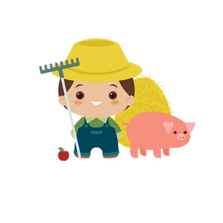 人物小猪现代农业