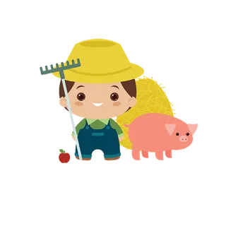 人物小猪现代农业