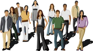 彩色矢量卡通商务团队人物 免抠