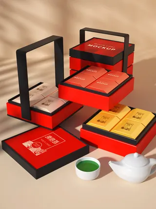 中秋月饼盒样机