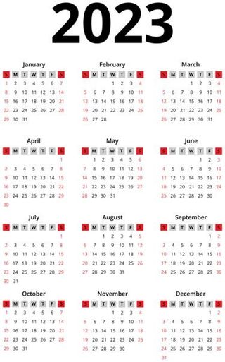 2023 年日历 PNG免抠