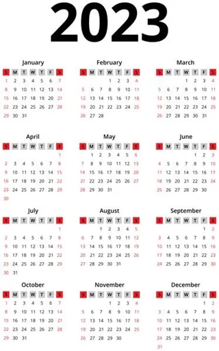 2023 年日历 PNG免抠