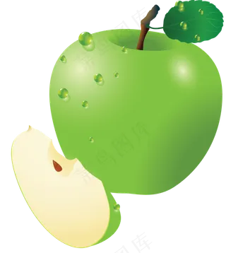 多汁的 苹果 清新 绿苹果 水果 免抠
