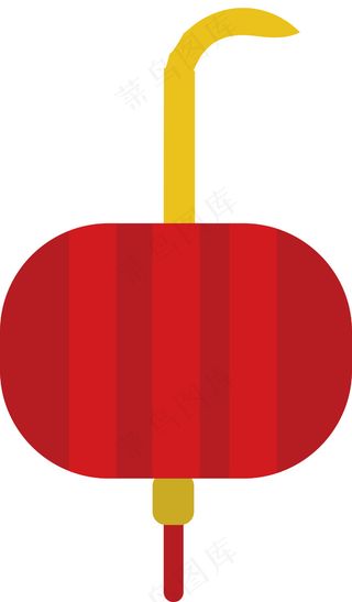 中国风 手绘 卡通元素 传统 复古红 灯笼装饰 PNG 免抠 