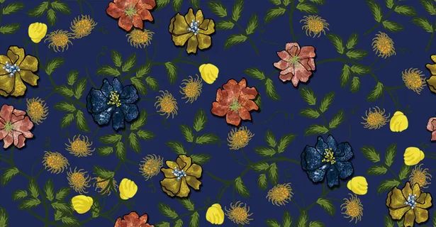 花卉唯美手绘花朵面料纹理手机壳布料面料印花服装矢量图案素材