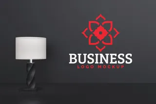 灯背景logo样机模板