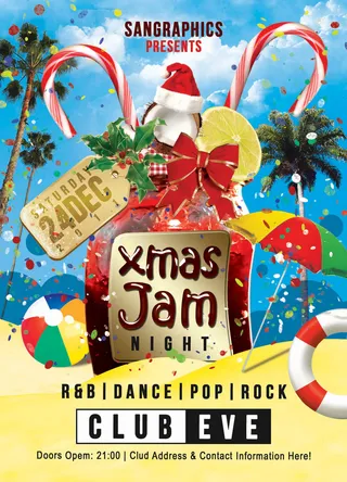 简约大气圣诞节快乐海报