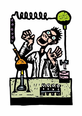 科学家做实验 酒精灯