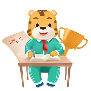 中国风2022虎年元旦新年卡通老虎形象装饰元素插画ps素材