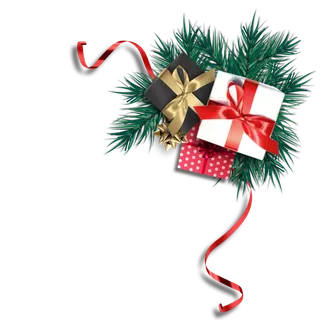 节日礼物铃铛彩条蝴蝶结边框