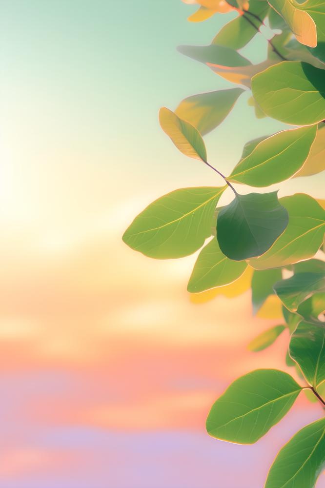 银杏叶绿色阳光背景