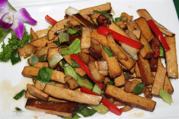家常豆腐干家常菜豆腐干传统餐饮美食摄影高清图