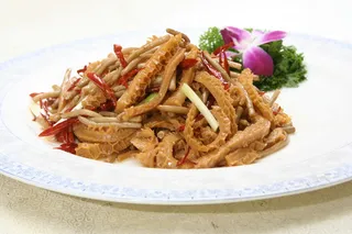 茶树菇炒金钱肚38