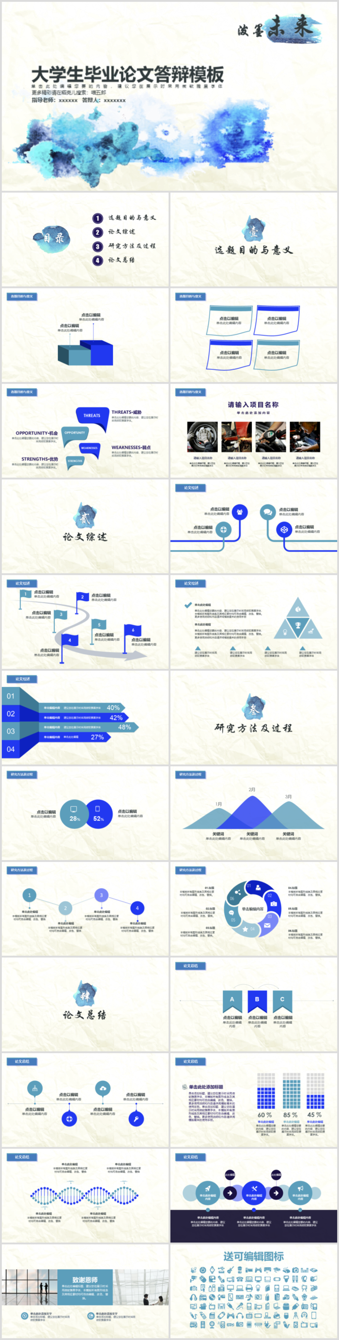毕业答辨设计ppt通用模板