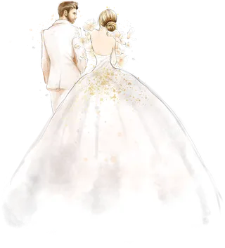 婚纱卡通人物婚礼白纱结婚婚纱摄影手绘