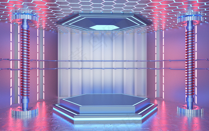 C4D电商场景模型渲染背景