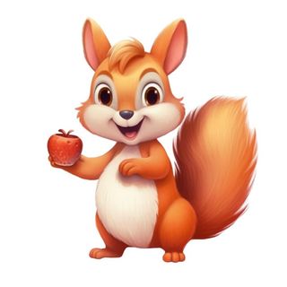 卡通插画松鼠松果免抠